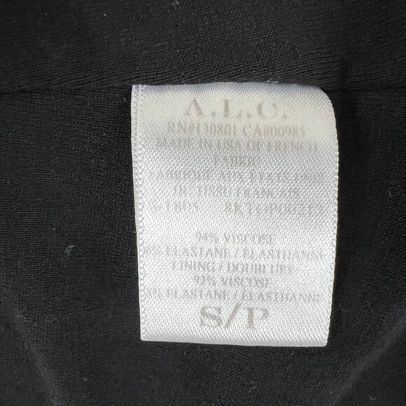 A.L.C. Ribbed Long Sleeve V-Neck Top Black Pullover Plunging Size S Small - Picture 9 of 10